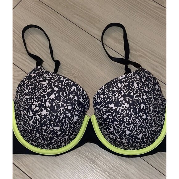 Victorias Secret Pink Wear Everywhere Lightly Lined Bra UW Printed Womens 32DD - Picture 3 of 6